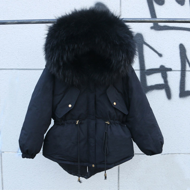 100% Natural Raccoon Fur Collar Winter Jacket Women White Duck Down Coats Warm Thick Parkas Womens Winter Jackets And Coats 201125