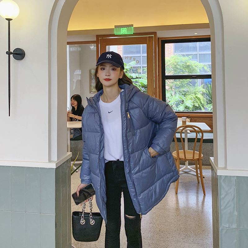 New Fashoin Glossy Parka Winter Jacket Women Short Hooded Parka Thick Warm Oversize Coat Female Office Lady 201029