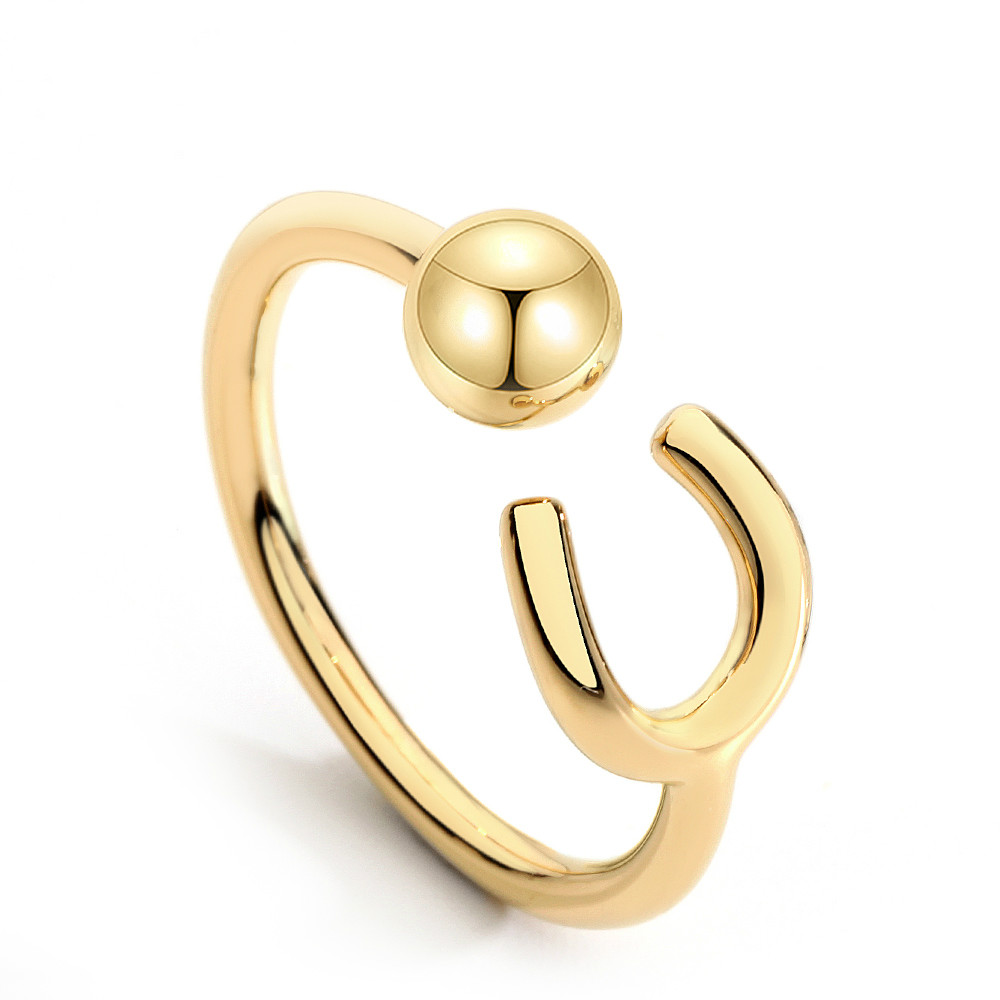 Varole New Arrival U Shape Gold Copper Ring for Women High quality ball ring jewelry wholesale
Varole New Arrival U Shape Gold Copper Ring for Women High quality ball ring jewelry wholesale