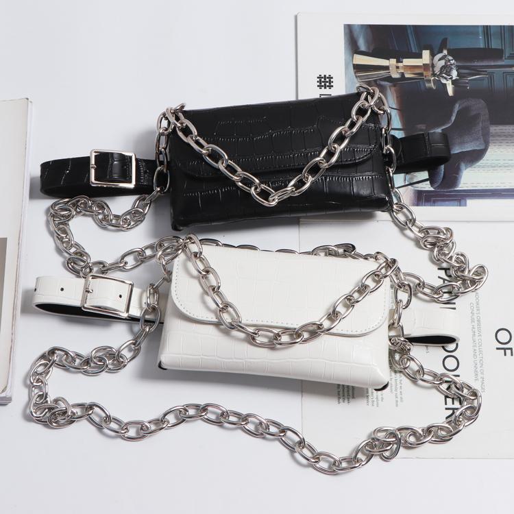 Vintage White Black PU Leather Waist Belt Phone Bag Double Chains Messenger Bag Fashion Purse Wallet Fanny Packs Waist 2020, Sky blue
Vintage White Black PU Leather Waist Belt Phone Bag Double Chains Messenger Bag Fashion Purse Wallet Fanny Packs Waist 2020, Sky blue