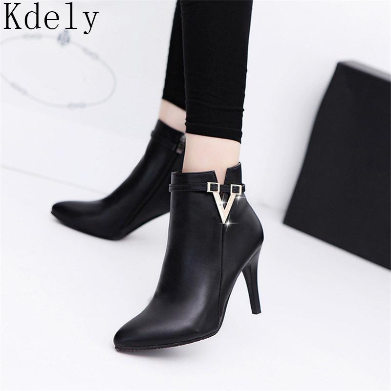 2020 Spring Autumn Stiletto Thin High Heels Pointed Toe Faux Leather Zipper Style Sexy Boots Ankle Womens Boots, Black
2020 Spring Autumn Stiletto Thin High Heels Pointed Toe Faux Leather Zipper Style Sexy Boots Ankle Womens Boots, Black
