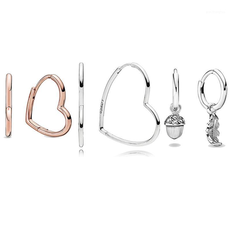 Stud Authentic 925 Sterling Silver Earring Rose Large&Small Asymmetric Hearts Of Love Acorn & Leaf For Women Jewelry, Golden;silver
Stud Authentic 925 Sterling Silver Earring Rose Large&Small Asymmetric Hearts Of Love Acorn & Leaf For Women Jewelry, Golden;silver