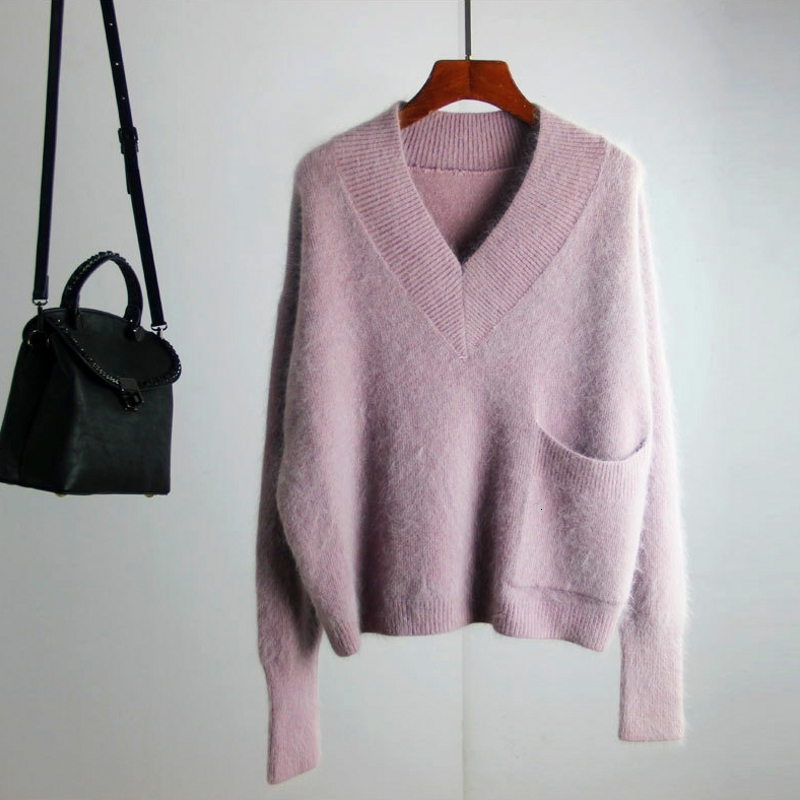 2021 New Mink Cashmere Mohair Pullover Sweater Women Autumn Winter Big Pockets V-neck Batwing Sleeve Loose Jumper Pull Femme Hiver P026, White
2021 New Mink Cashmere Mohair Pullover Sweater Women Autumn Winter Big Pockets V-neck Batwing Sleeve Loose Jumper Pull Femme Hiver P026, White