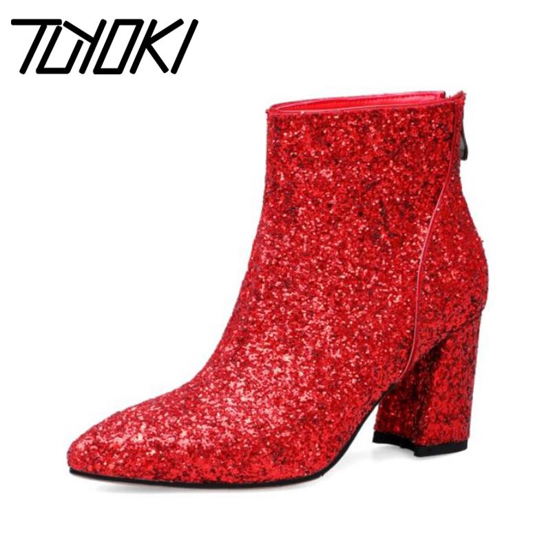 Tuyoki Women Ankle Boots Fashion Pointed Toe Square Heels Zipper Shoes Women Warm Thick Fur High-Quality Footwear Size 34-43, Red
Tuyoki Women Ankle Boots Fashion Pointed Toe Square Heels Zipper Shoes Women Warm Thick Fur High-Quality Footwear Size 34-43, Red