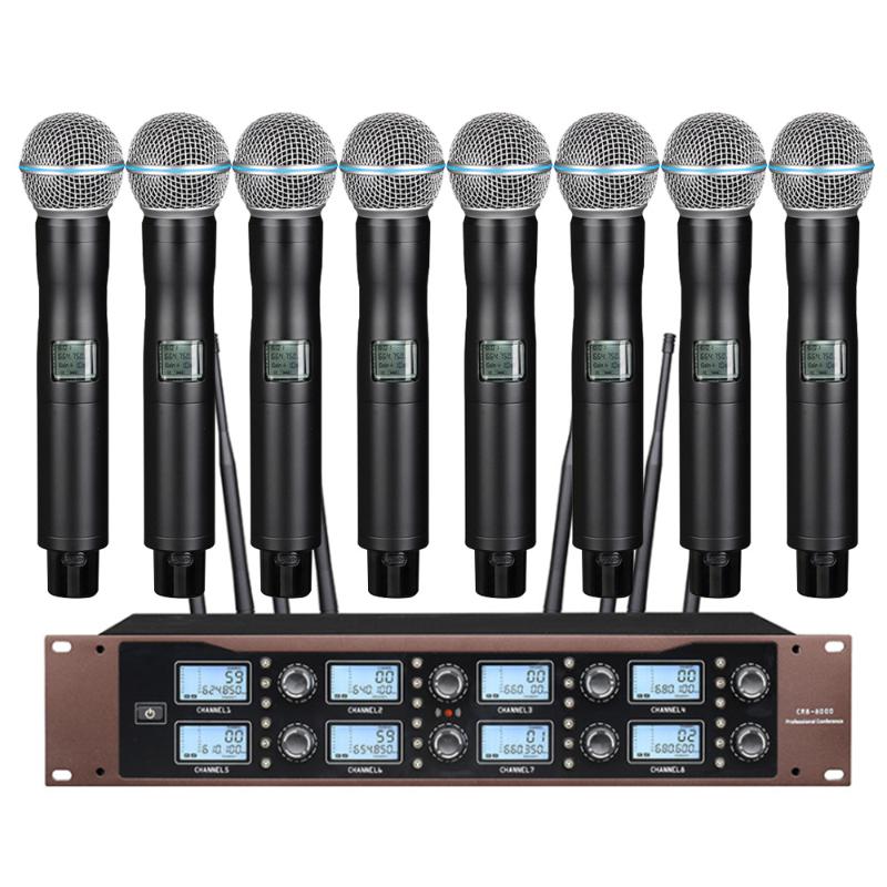 Professional wireless UHF microphone 8-channel handheld microphone lavalier condenser stage performance
Professional wireless UHF microphone 8-channel handheld microphone lavalier condenser stage performance