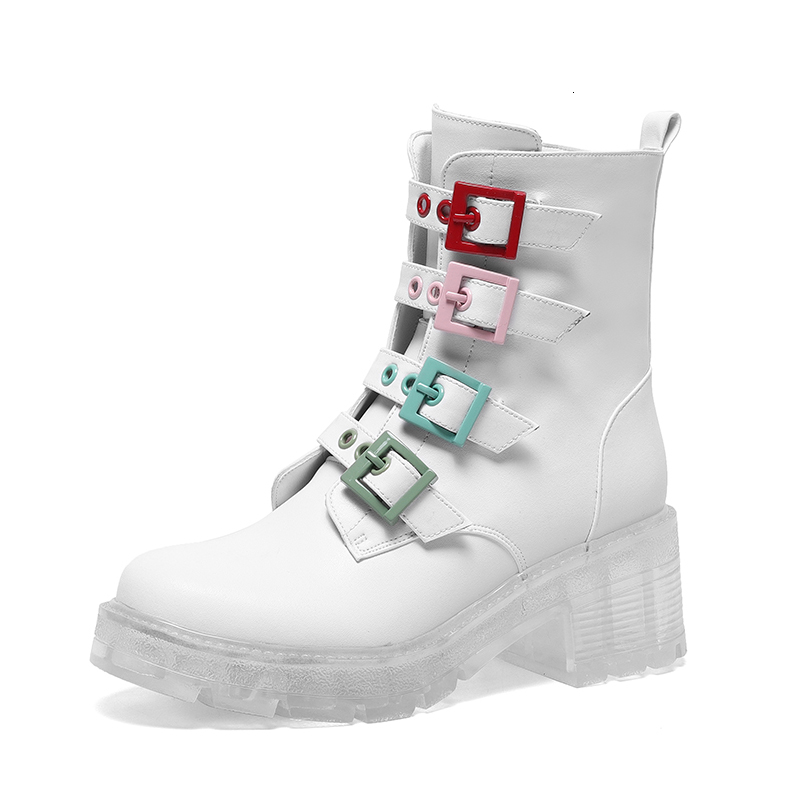 2021 Punk Women Ankle Thick Heels Autumn Winter Buckles Party Short Motorcycle Boots New Shoes Woman Jo5x, White
2021 Punk Women Ankle Thick Heels Autumn Winter Buckles Party Short Motorcycle Boots New Shoes Woman Jo5x, White