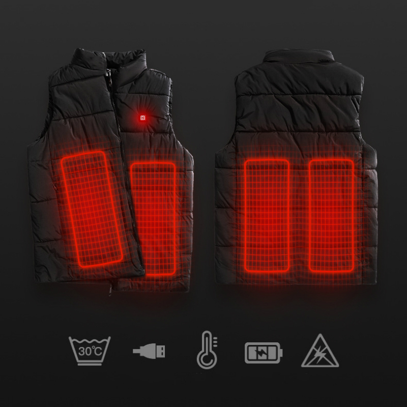 Big Size Men Women Outdoor USB Heating Vest Jacket Winter Flexible Electric Thermal Clothing Waistcoat T200117