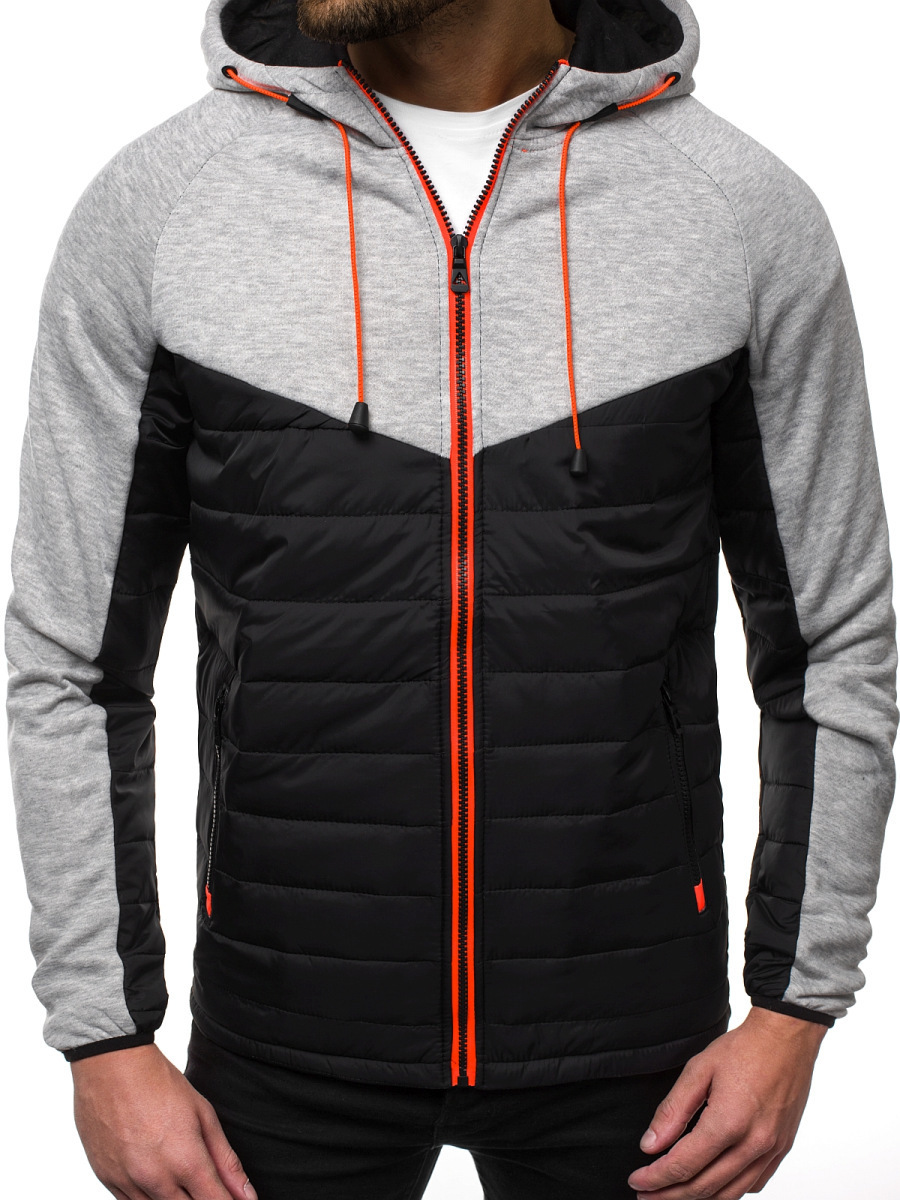 New Casual Hoody Spliced Jacket Men Hoodies Sweatshirts Fashion Coat Hooded Cardigan Plus Fleece Clothes T200106