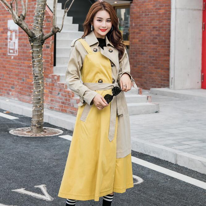 Fashion Designer Runway Long Trench Coat Autumn Winter Patchwork Belt Trench Coat Windbreaker Manteau Femme Hiver Overcoat, As pic
Fashion Designer Runway Long Trench Coat Autumn Winter Patchwork Belt Trench Coat Windbreaker Manteau Femme Hiver Overcoat, As pic
