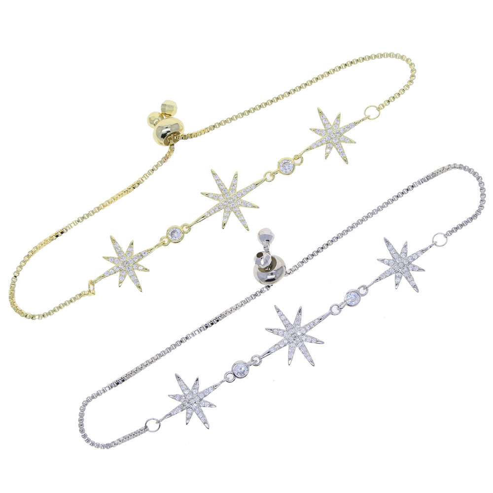 2020 Luxury Fashion Cubic Zirconia Stone Adjust Charm Bracelet for Women Exquisite Gold Silver Color Chain Cuff Bracelet Girl Jewelry Gift