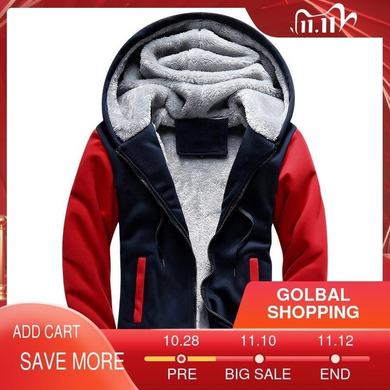 Shionfa Patchwork Fleece Men's Hoodie Winter Thick Sweatshirts Casual Hooded Cardigan Fashion Bomber Fur Jackets Zipper Coat 5xl 201104