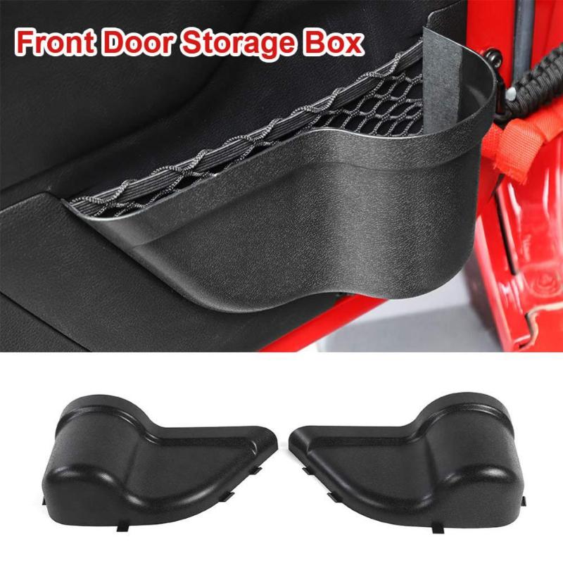 

2Pcs Car Front Door Storage Box Net Holder Door Pockets For Wrangler JK 2011-2020 2/4 Doors Car Interior Accessories