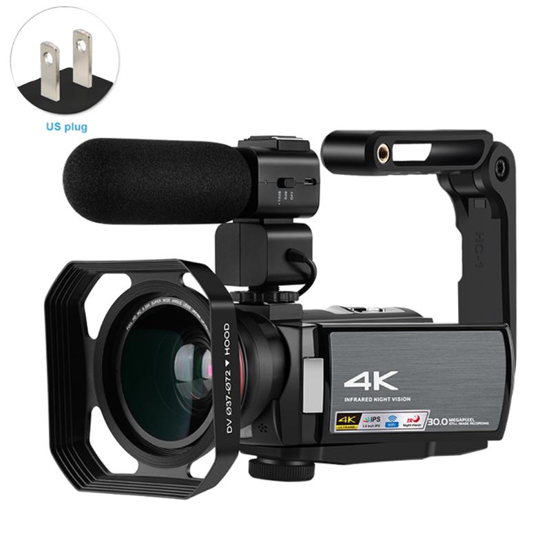 With Wide Angle Lens External Hood IR Night Vision 4K Camcorder Portable Professional Remote Control Video Camera Touch Screen, Stander
With Wide Angle Lens External Hood IR Night Vision 4K Camcorder Portable Professional Remote Control Video Camera Touch Screen, Stander