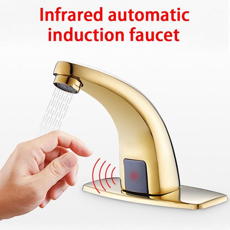 Infrared Automatic Induction Faucet Brass Single Cold Smart Sensor Tap Hotel Shopping Mall Bathroom Washbasin Golden Faucet1
Infrared Automatic Induction Faucet Brass Single Cold Smart Sensor Tap Hotel Shopping Mall Bathroom Washbasin Golden Faucet1