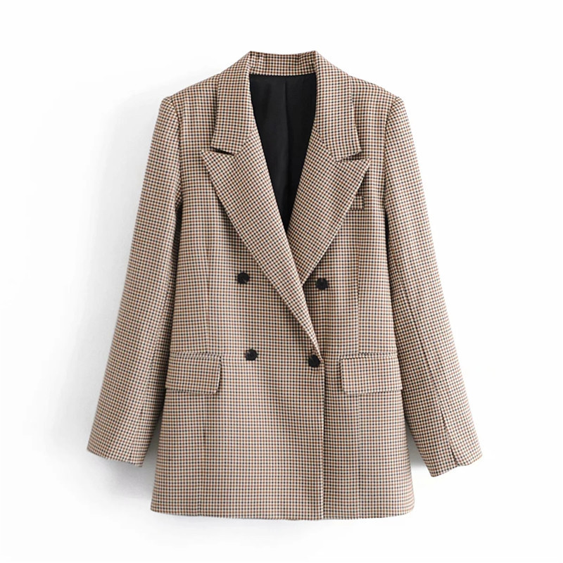 New Woman Plaid Blazer Women Autumn 2021 Double-breasted Long Sleeve Checked Jacket Female Office Wear L2qw, Khaki
New Woman Plaid Blazer Women Autumn 2021 Double-breasted Long Sleeve Checked Jacket Female Office Wear L2qw, Khaki