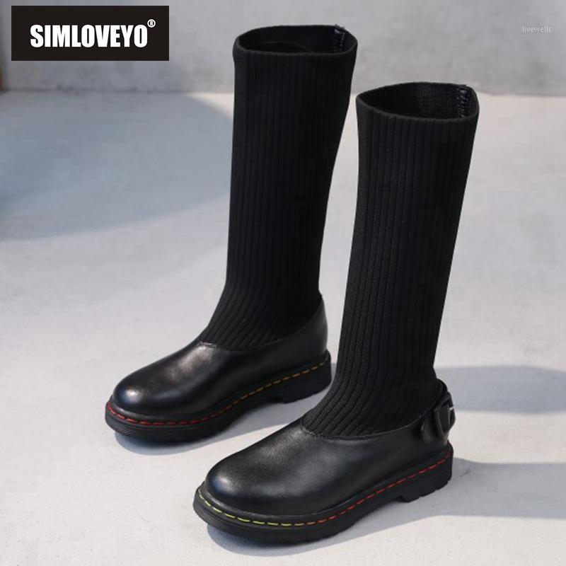 SIMLOVEYO Autumn Winter Knee-high boots Genuine Leather Round toe Chunky heels Silp-on Buckle Big size 33-43 Black Daily B21041
SIMLOVEYO Autumn Winter Knee-high boots Genuine Leather Round toe Chunky heels Silp-on Buckle Big size 33-43 Black Daily B21041