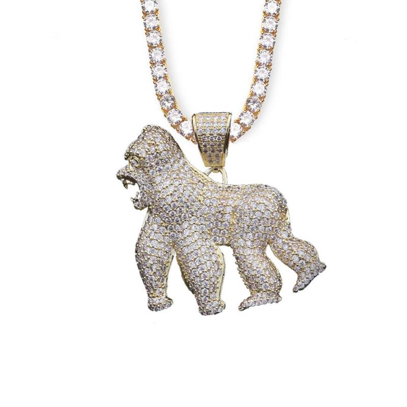 2020 New Fashion Zircon Hip Hop King Kong Roaring Gorilla Pendant Gold Gorilla Tennis Necklace
2020 New Fashion Zircon Hip Hop King Kong Roaring Gorilla Pendant Gold Gorilla Tennis Necklace