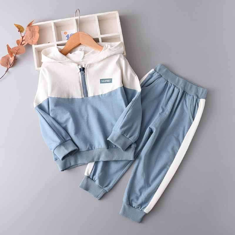Menoea Boy Winter Clothing Autumn Cotton Splicing Color Jacket Pants Outfits Boys Tracksuit newborn kids clothes SetsX1019