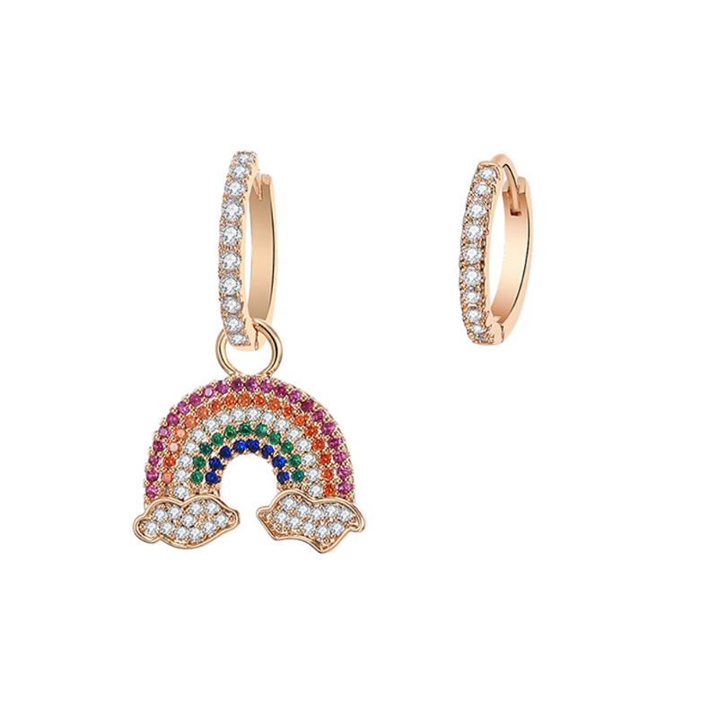 Zircon Rainbow Charm Earrings for Women Gold Silvery Asymmetry Hoop Earrings Fashion Jewelry Gifts Drop Shipping
Zircon Rainbow Charm Earrings for Women Gold Silvery Asymmetry Hoop Earrings Fashion Jewelry Gifts Drop Shipping
