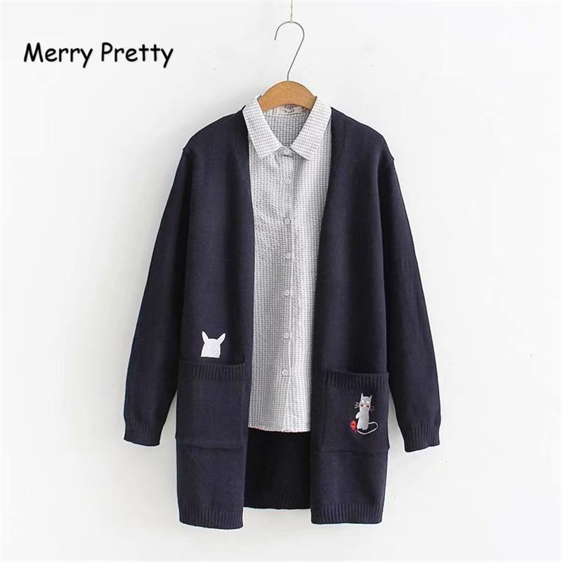 2020 Autumn Long Sleeve Cardigans Cartoon Cat Embroidery On Pockets Casual Women Knitted Sweaater Outwear Knitwear, Khaki
2020 Autumn Long Sleeve Cardigans Cartoon Cat Embroidery On Pockets Casual Women Knitted Sweaater Outwear Knitwear, Khaki