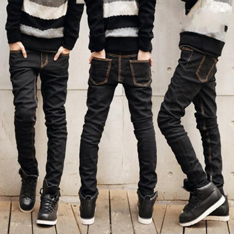 Wholesale Fashion Summer thin Double zipper skinny teenagers boys black show thin hip hop streetwear jeans men 28-34 201116
