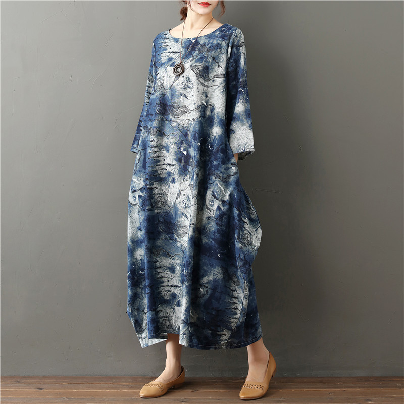 2021 New Plus Size Chinese Traditions Cotton Linen Summer Vintage Print Robe Casual Loose Comfortable Women Long 0v96, Short sleeve
2021 New Plus Size Chinese Traditions Cotton Linen Summer Vintage Print Robe Casual Loose Comfortable Women Long 0v96, Short sleeve