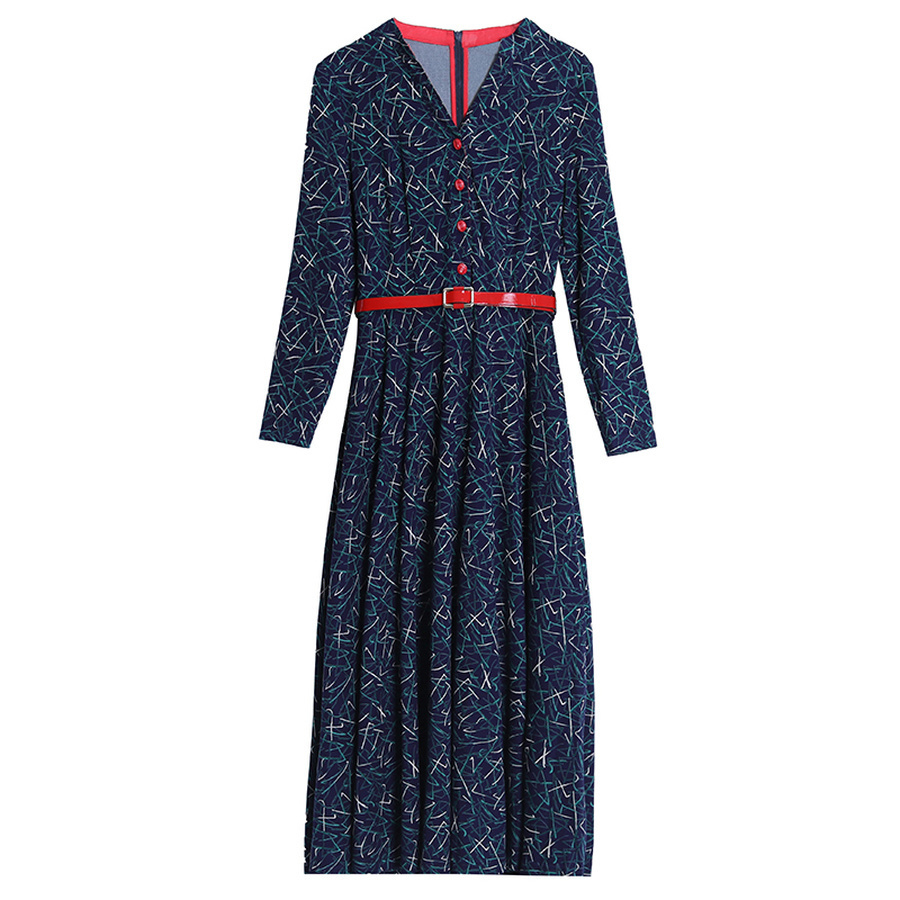 Vintage Print Cotton Boho Midi Dresses Autumn Winter 3XL Plus Size Long Sleeve Dress Elegant Women Bodycon Party Vestidos 201126