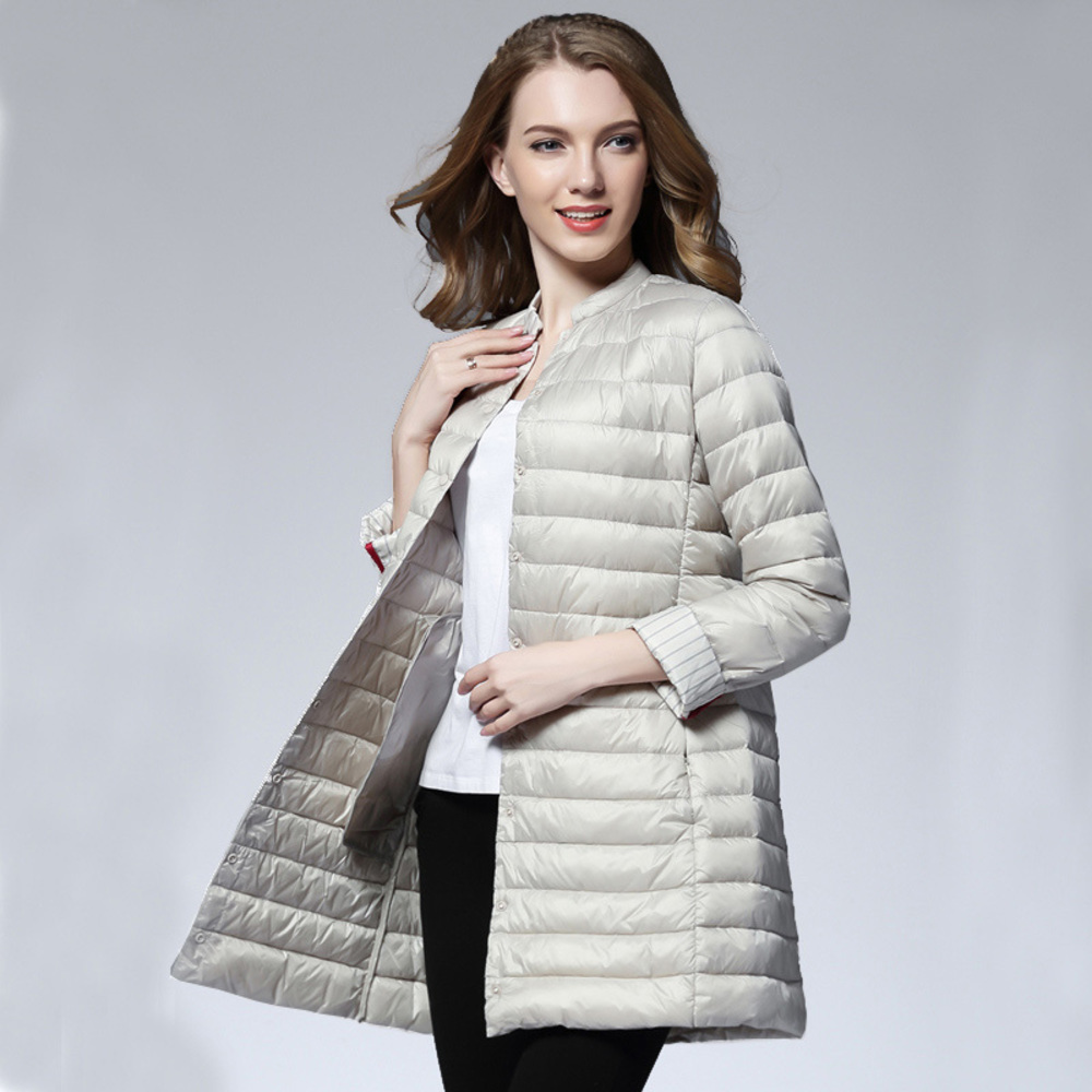 Woman Spring Padded Warm Ultra Light Duck Down Jacket Long Female Overcoat Slim Solid Jackets Winter Coat Portable Parkas, Beige
Woman Spring Padded Warm Ultra Light Duck Down Jacket Long Female Overcoat Slim Solid Jackets Winter Coat Portable Parkas, Beige