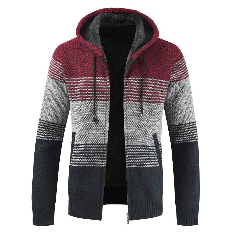 NEGIZBER Winter Mens Coats and Jackets Casual Patchwork Hooded Zipper Coats Men Fashion Thick Wool Jacket Men Streetwear T200106