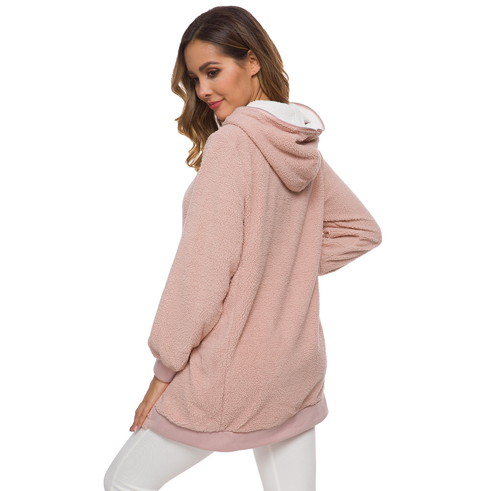 Winter Women Jacket fashion warm Fur Fleece Teddy Long Hooded Causal Autumn Female Coat Outwear veste femme Plus Size 5XL 201017