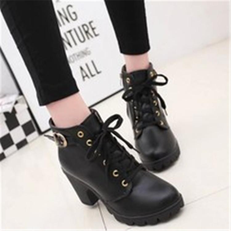 Fashion Ankle PU Basic Boots Women Round Toe Buckle Solid Boots Med Square Heel Lace-Up Casual Winter Shoes Plus Size, Black
Fashion Ankle PU Basic Boots Women Round Toe Buckle Solid Boots Med Square Heel Lace-Up Casual Winter Shoes Plus Size, Black