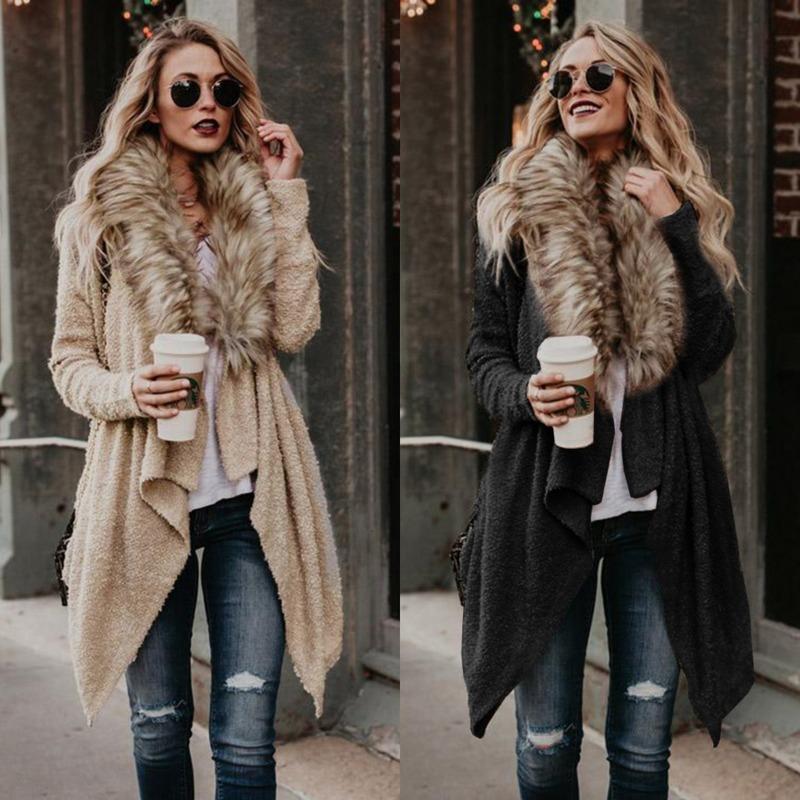 2020 Fall Winter Big Hair Collar Cardigan Plush Knitted Windbreaker Ladies Simple Warmth Long Trench Coat for Women, Black
2020 Fall Winter Big Hair Collar Cardigan Plush Knitted Windbreaker Ladies Simple Warmth Long Trench Coat for Women, Black