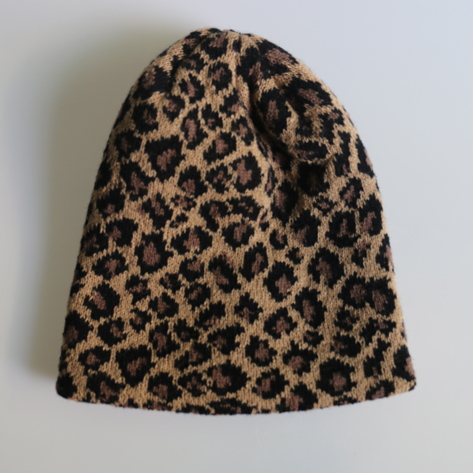 Korean Winter Leopard Printed Knitting Hat 2020 Autumn and Winter New Crochet Warm Hat Skullies Unisex Caps