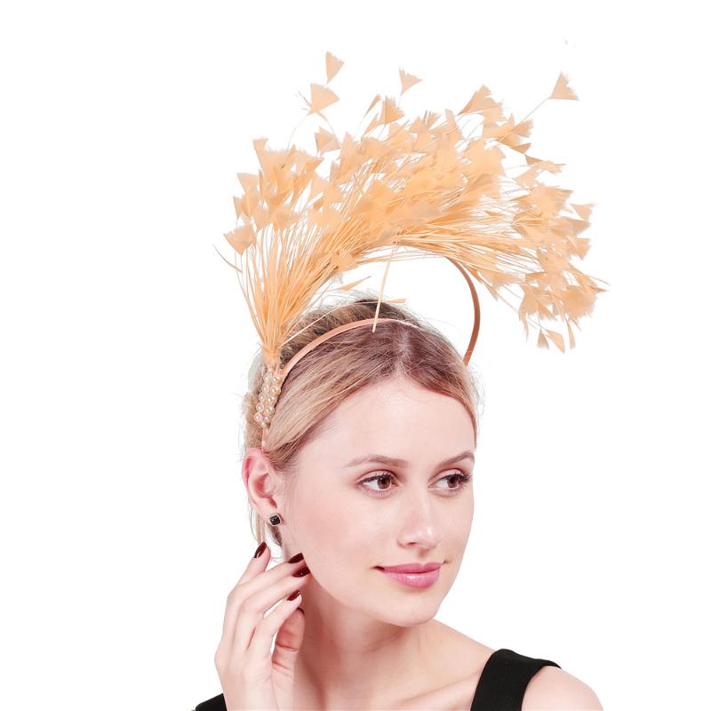 Champagne Headband Kentucky Derby Feather Millinery Party Headwear Hairbands Korean Style Hair Accessory Headpieces High Quality
Champagne Headband Kentucky Derby Feather Millinery Party Headwear Hairbands Korean Style Hair Accessory Headpieces High Quality