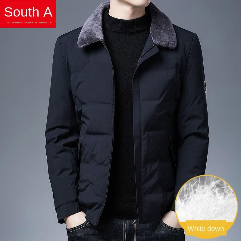 Dad down jacket men's winter thick short white duck down warm men's lamb wool collar winter coat, Fsm-9617 blue
Dad down jacket men's winter thick short white duck down warm men's lamb wool collar winter coat, Fsm-9617 blue