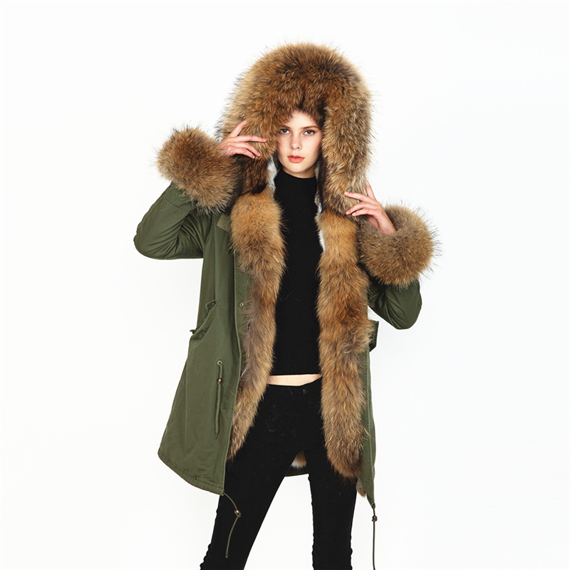 OFTBUY parka real fur coat winter jacket women natural raccoon fur collar warm thick rabbit fur liner parkas Detachable 201027