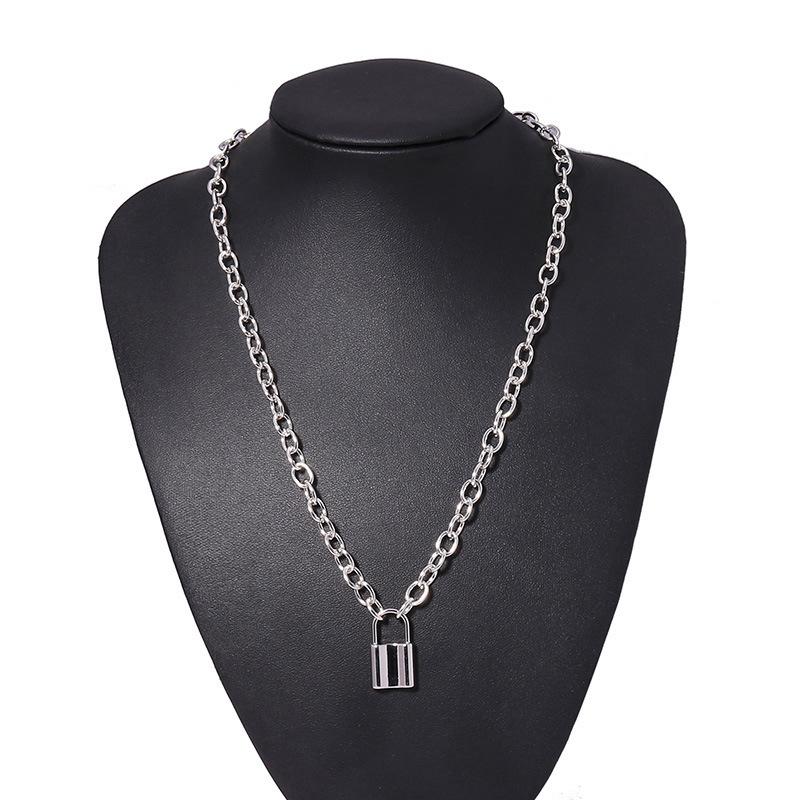 Lock Chain Necklace Punk Chain Silver Golden Color Padlock Pendant Necklace Fashion Jewelry K1745 H
Lock Chain Necklace Punk Chain Silver Golden Color Padlock Pendant Necklace Fashion Jewelry K1745 H