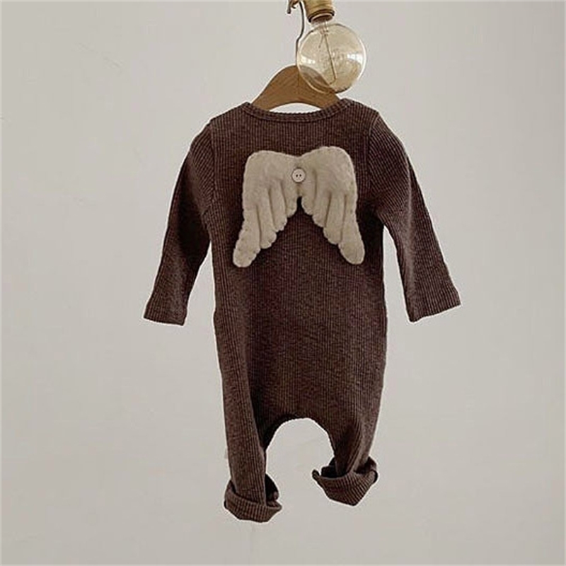 Autumn Baby Boy Romper Baby Angel Wing Crawl Clothes Baby Cotton Long Sleeve Jumpsuit Toddler Girl Romper 201027