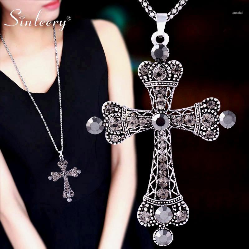 SINLEERY Vintage Black Acrylic Big Cross Pendant Long Necklace Antique Silver Color Chain Maxi Jewelry For Women Men My312 SSI1
SINLEERY Vintage Black Acrylic Big Cross Pendant Long Necklace Antique Silver Color Chain Maxi Jewelry For Women Men My312 SSI1
