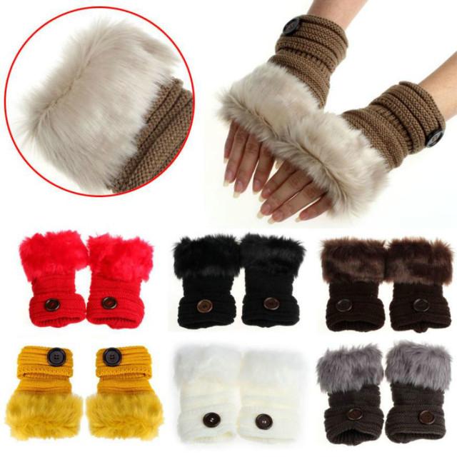 Winter Women Fingerless Wrist Gloves Button Faux Fur Knitted Gloves Thick Warm Knitted Warmer Driving Outdoor Mitten
Winter Women Fingerless Wrist Gloves Button Faux Fur Knitted Gloves Thick Warm Knitted Warmer Driving Outdoor Mitten