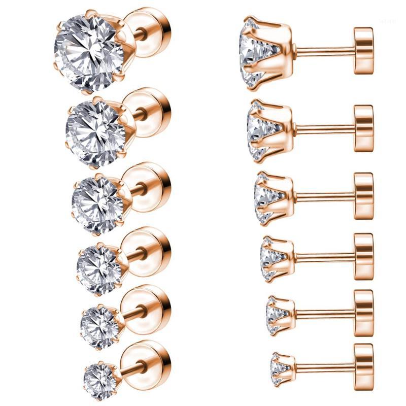 ZEMO 6pair/lot 3-8mm 316L Stainless Steel Crystal Studs Earrings Set With Big Zirconia for Women Rhinestone Rose Gold Ear Studs1
ZEMO 6pair/lot 3-8mm 316L Stainless Steel Crystal Studs Earrings Set With Big Zirconia for Women Rhinestone Rose Gold Ear Studs1