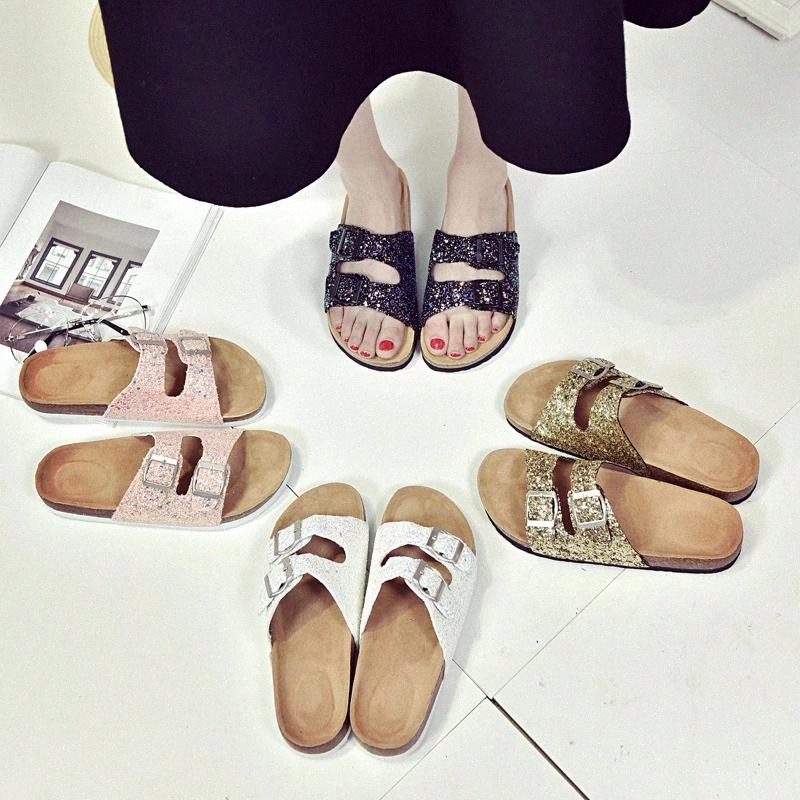 2020 new women slippers summer trend shiny piece women shoes double button flip flop cork ladies slippers sandals shoes #p62M, Black
2020 new women slippers summer trend shiny piece women shoes double button flip flop cork ladies slippers sandals shoes #p62M, Black