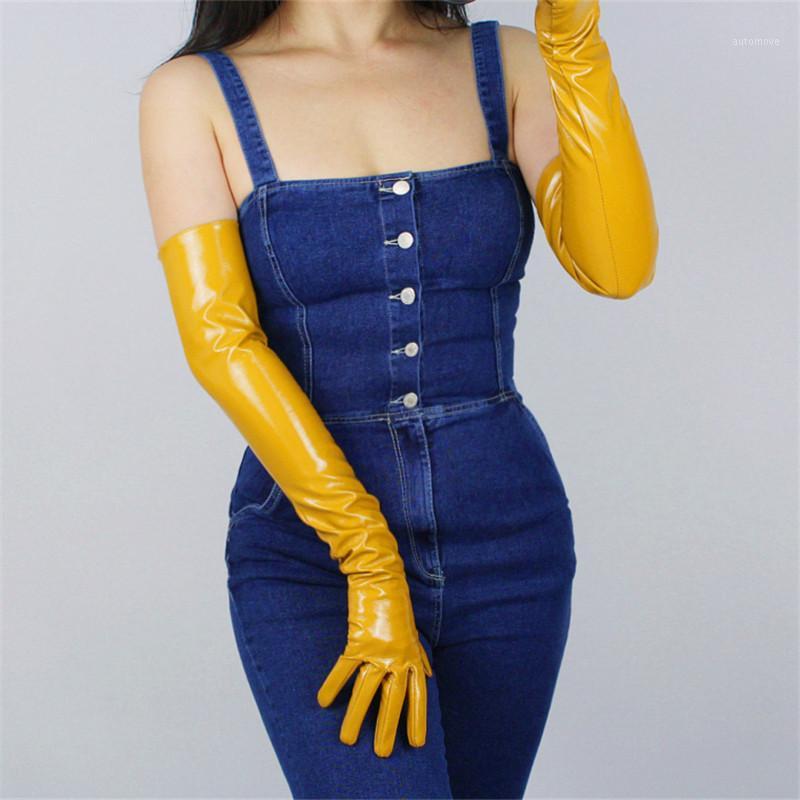 60cm Patent Leather Long Gloves Extra Long Section Emulation Leather Mirror Bright Egg Yolk Ginger Yellow Female WPU691
60cm Patent Leather Long Gloves Extra Long Section Emulation Leather Mirror Bright Egg Yolk Ginger Yellow Female WPU691