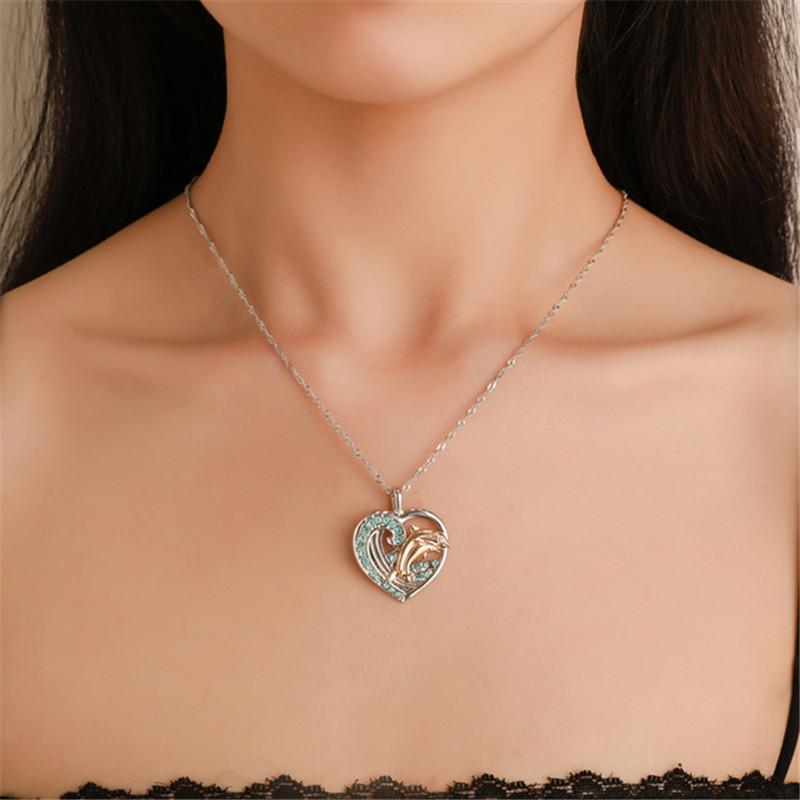 Chokers 2021 Fashion Love Dolphin Rhinestone Necklace For Women Cute Peach Heart Clavicle Chain Necklaces Female Charm Jewelry Gift
Chokers 2021 Fashion Love Dolphin Rhinestone Necklace For Women Cute Peach Heart Clavicle Chain Necklaces Female Charm Jewelry Gift