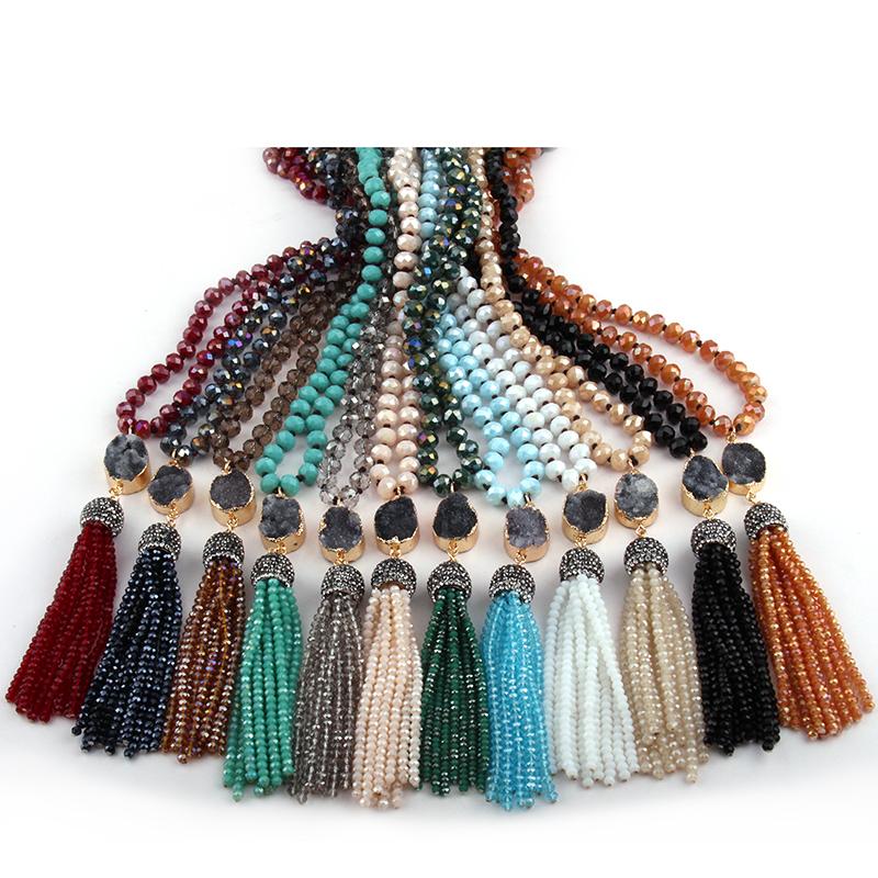 Fashion Bohemian Tribal Jewelry Multi Glass Knotted Druzy Link Crystal Tassel Necklaces Women Ethnic Necklace
Fashion Bohemian Tribal Jewelry Multi Glass Knotted Druzy Link Crystal Tassel Necklaces Women Ethnic Necklace