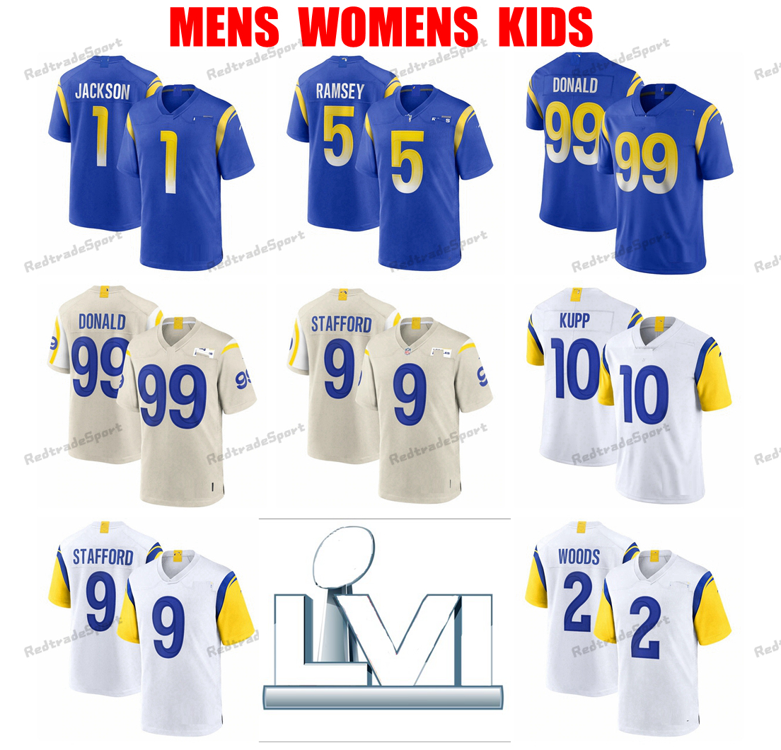 Mens Super Bowls Matthew Stafford Aaron Donald Cooper Kupp Football Jerseys DeSean Jackson LVI WOMENS Jalen Ramsey Robert Woods Miller Odell, Black;red
Mens Super Bowls Matthew Stafford Aaron Donald Cooper Kupp Football Jerseys DeSean Jackson LVI WOMENS Jalen Ramsey Robert Woods Miller Odell, Black;red