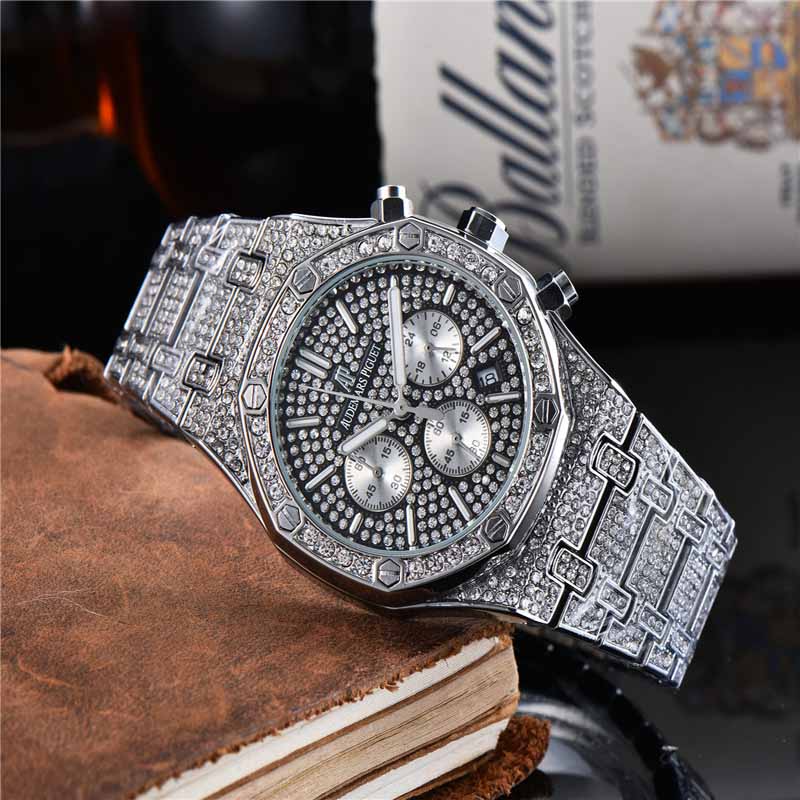 Colors Mens Fashion Watch Royal Oak Luxury Designer Diamond Iced Out Watches Stainless Steel Bling Quartz ap Movement Party Wristwatch affp5, Black;brown
Colors Mens Fashion Watch Royal Oak Luxury Designer Diamond Iced Out Watches Stainless Steel Bling Quartz ap Movement Party Wristwatch affp5, Black;brown