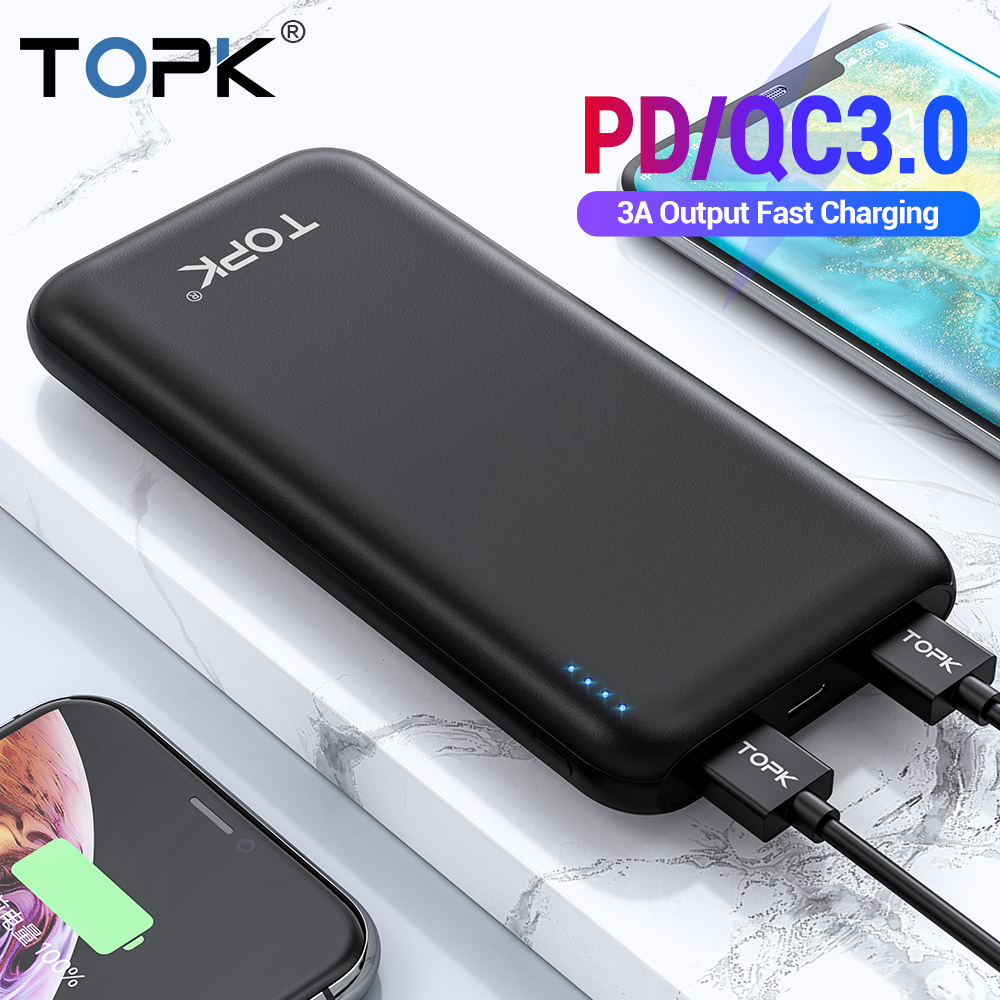 TOPK 10000mAh Power Bank 18W USB Type C External Batteries QC3.0 PD Two-way Fast Charging Powerbank for Samsung Xiaomi
TOPK 10000mAh Power Bank 18W USB Type C External Batteries QC3.0 PD Two-way Fast Charging Powerbank for Samsung Xiaomi
