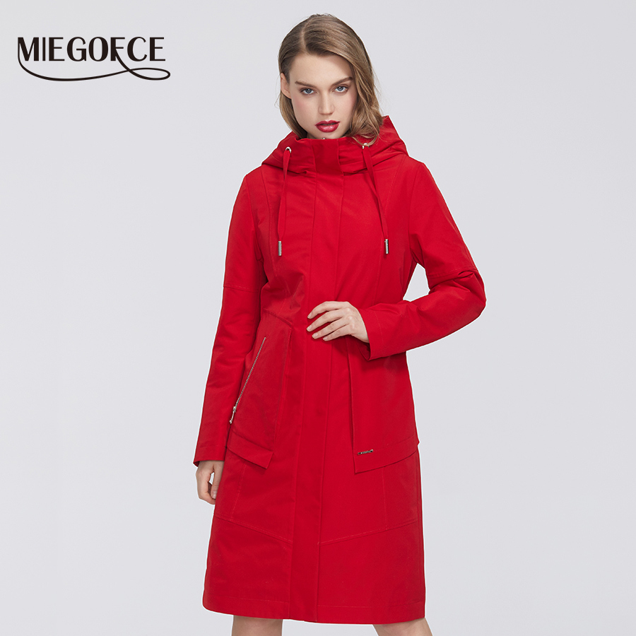MIEGOFCE Spring New Collection Women Windbreaker with Cold overcoat with Resistant Coat and Hood Casual for Fashionistas 201211
