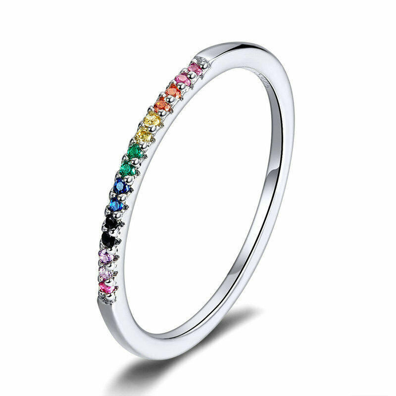 European Women Girls 925 Sterling Silver Colorful Zircon Pave Setting Eternity Rings Size 6-8
European Women Girls 925 Sterling Silver Colorful Zircon Pave Setting Eternity Rings Size 6-8